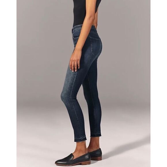 Abercrombie & Fitch The Super Skinny Ankle Mid Rise Raw Released Hem Jeans, 27 - Picture 3 of 16